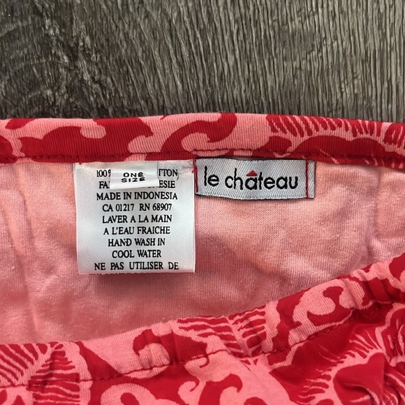 Y2K Le Chateau Red and Pink Bikini Set with Adjustable Ties one size - Picture 4 of 5